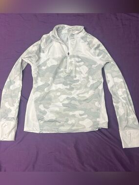DSG White Light Gray Zip-Front Active Pullover